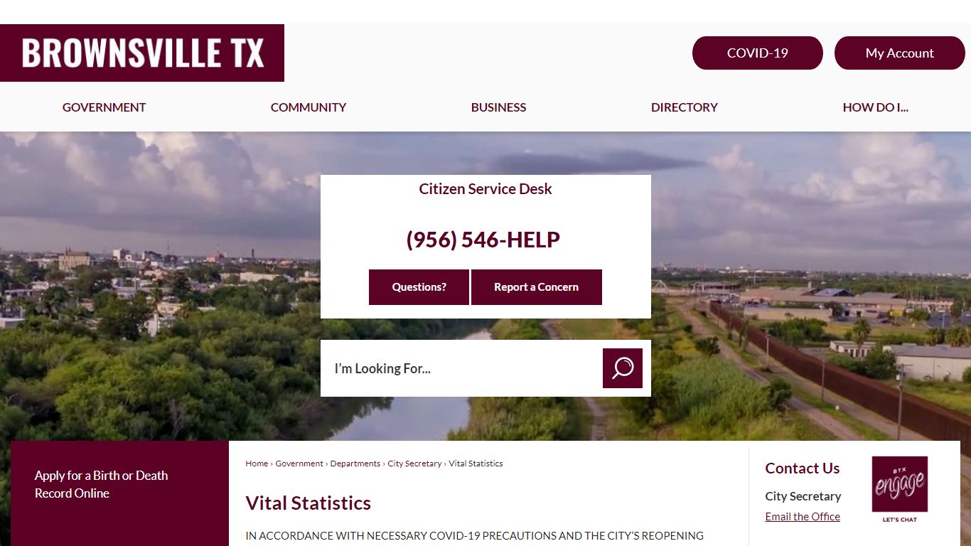 Vital Statistics | Brownsville, TX